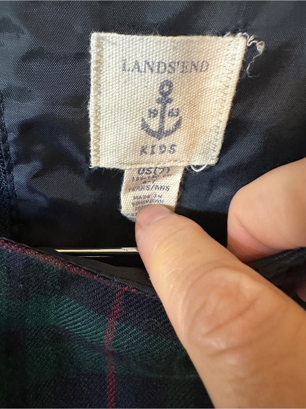 Lands End Girls Plaid Jumper Dress Fall School Uniform Preppy Classic 7 - Picture 2 of 3